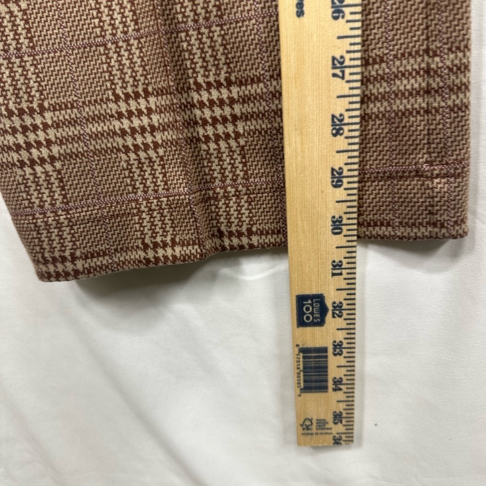 Isaac Mizrahi Live Brown Plaid Pull-On Pants Size Medium - Picture 4 of 8